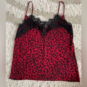 Zara Leopard Print Lace Tank Top Size Small
